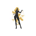 Zodiac libra woman horoscope sign line art silhouette design vector illustration Royalty Free Stock Photo