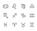 Zodiac outline stylized sign horoscope