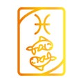 Zodiac pisces esoteric tarot prediction card gradient style icon