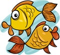 Zodiac pisces or fish cartoon