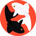 Zodiac Pisces. Two fish, symbol of yin and yang Royalty Free Stock Photo