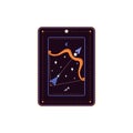 Zodiac sagittarius horoscope sign or card, flat vector illustration isolated. Royalty Free Stock Photo