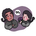 Cute Scorpio Horoscope cartoon illustration