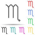 zodiac scorpion mars multi color style icon. Simple thin line, outline  of web icons for ui and ux, website or mobile Royalty Free Stock Photo