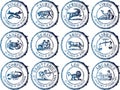 Zodiac set Royalty Free Stock Photo
