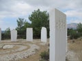 The zodiac sign Aquarius is carved on a marble slab on the Aegean coast on the island of Thassos