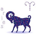 Stencil of Zodiac sign Aries Royalty Free Stock Photo