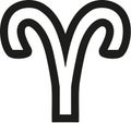 Zodiac sign aries outline