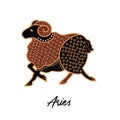 Zodiac sign Aries. The symbol of the astrological horoscope. Royalty Free Stock Photo