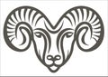 Zodiac sign Aries vector graphics, logo