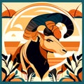 Zodiac sign Aries. Vector illustration of astrological zodiac sign. Generative AI Royalty Free Stock Photo