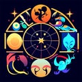 Zodiac sign. Astrological horoscope collection. Vector illustration. AI Generated Royalty Free Stock Photo