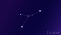 zodiac sign cancer stars and planet dark blue astronomy