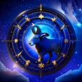 Zodiac sign Capricorn. Astrological horoscope circle. Zodiac background. AI Generated Royalty Free Stock Photo