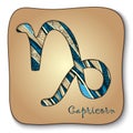 Zodiac sign - Capricorn. Doodle hand-drawn style Royalty Free Stock Photo