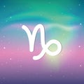 Zodiac sign capricorn horoscope in colorful starry sky