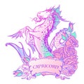 Zodiac sign Capricorn. Pastel colors Royalty Free Stock Photo