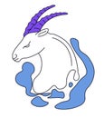 Zodiac sign of Capricornus or Goat, astrology