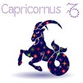 Zodiac sign Capricornus stencil Royalty Free Stock Photo