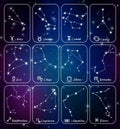 Zodiac Sign Constellations Banners Royalty Free Stock Photo