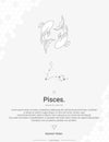 Zodiac sign constellations pisces vector illustration wall decor ideas Royalty Free Stock Photo