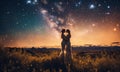 zodiac sign Gemini on a background of stars. Selective focus. Royalty Free Stock Photo