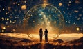 zodiac sign Gemini on a background of stars. Selective focus. Royalty Free Stock Photo