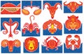 Zodiac sign icons representing the twelve signs of the zodiac for horoscopes