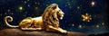 zodiac sign Leo on a background of stars. Selective focus. Royalty Free Stock Photo