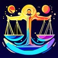 Zodiac sign Libra. Horoscope and astrological forecast. generative AI