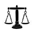 Zodiac sign Libra silhouette, one of the 12 horoscope signs, or symbol of justice