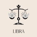 Zodiac sign Libra. The symbol of the astrological horoscope. Royalty Free Stock Photo