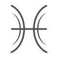 Zodiac sign pisces astrology calendar mystic line style icon