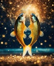 zodiac sign Pisces on a background of stars. Selective focus. Royalty Free Stock Photo