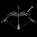 Zodiac sign Sagittarius isolated on black background. Vector. Royalty Free Stock Photo