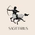 Zodiac sign Sagittarius. The symbol of the astrological horoscope. Royalty Free Stock Photo