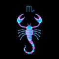 Zodiac sign scorpio neon