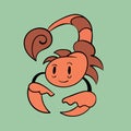Zodiac sign Scorpio . Vintage toons: funny character, vector illustration trendy classic retro cartoon style
