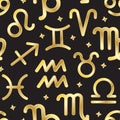 Zodiac sign seamless pattern vector background