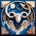 Zodiac sign Taurus. Astrological horoscope background. AI generated