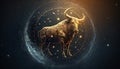 zodiac sign of taurus on the background of the galaxy, generative ai