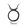 Zodiac sign Taurus. Brush hand drawn. Circle Taurus zodiac sign, hand painted round horoscope symbol vector. Design element for Royalty Free Stock Photo