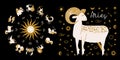 Zodiac sign Taurus. Horoscope and astrology. Full horoscope in the circle. Horoscope wheel zodiac with twelve signs vector