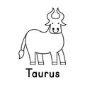 Zodiac sign taurus. Line style. Icon on white background. Vector