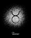 Zodiac sign Taurus on silver background