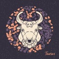 Zodiac sign Taurus. The symbol of the astrological horoscope. Royalty Free Stock Photo