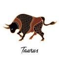 Zodiac sign Taurus. The symbol of the astrological horoscope. Royalty Free Stock Photo