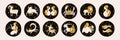 Zodiac sign. Vector emblems in a black circle. Zodiac signs Aries, Taurus, Gemini, Cancer, Leo, Virgo, Libra, Scorpio, Sagittarius Royalty Free Stock Photo