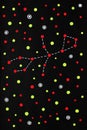 Zodiac sign virgo constellation in minimal style on black background. Beautiful line art illustration. Stars sky drawing Royalty Free Stock Photo