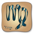 Zodiac sign - Virgo. Doodle hand-drawn style